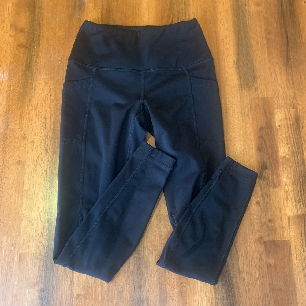 Yogalicious Lux Black Leggings XS Pockets Stretch Dance Exercise athletic Run